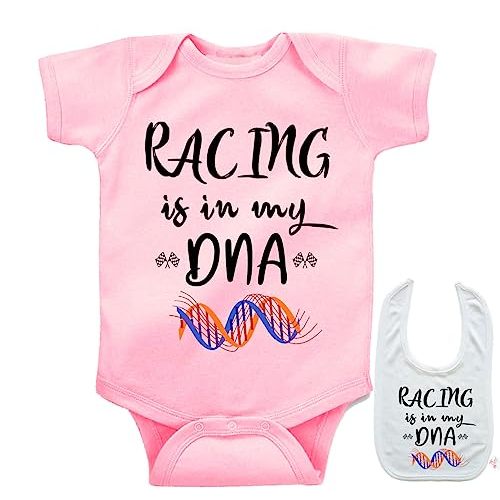 Racing is in my DNA -Cute Car Racing outdoor sports Baby bodysuit onesie & bib