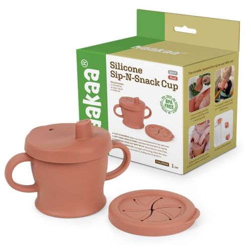 Haakaa Silicone Sip-N-Snack Cup 8 oz Rust