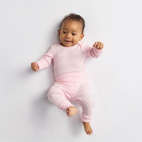 Dymples Baby Organic Cotton Pointelle Knit 2 Piece Set - Baby Pink - Size 000
