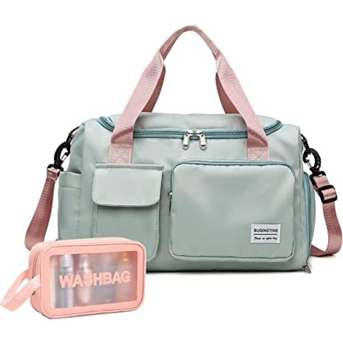 Small Gym Bag for Women, Travel Duffle Bag Carry On Weekender Bag with Shoe Compartment