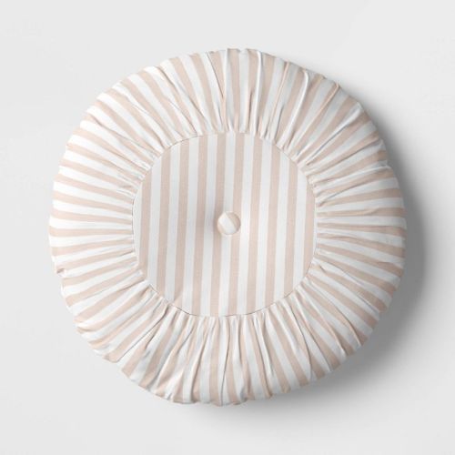 Round Stripe Pillow Natural/White - Threshold™