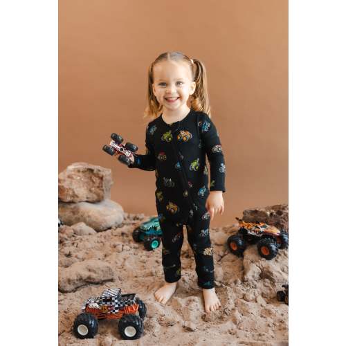 Zippered Romper in Monster Truck