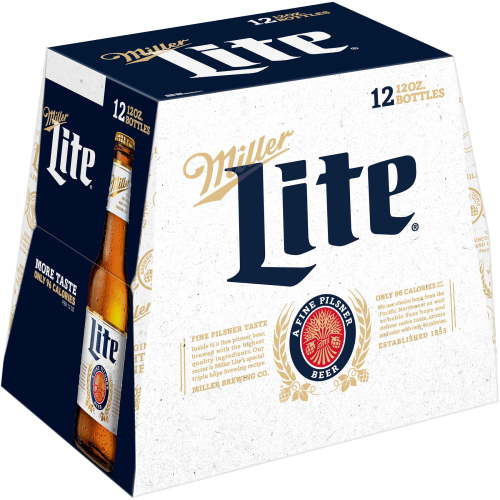 Miller Lite American Light Lager Beer, 12 Pack, 12 fl oz Glass Bottles, 4.2% ABV