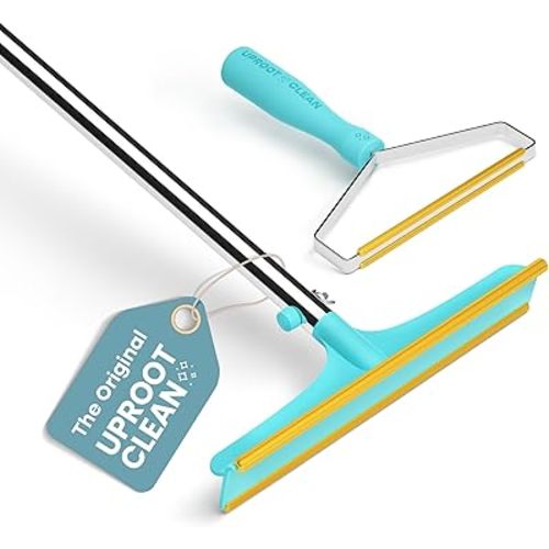 Uproot Cleaner Pro Pet Hair Remover Bundle - Including Xtra Carpet Rake for Pet Hair Removal Tool - Scrape Easy The Cat & Dog Fur from Your Carpet, Rugs, Cat Bed, Car Trunk & More