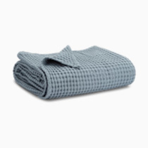 Comfy Cubs Waffle Weave Baby Blanket - Pacific Blue