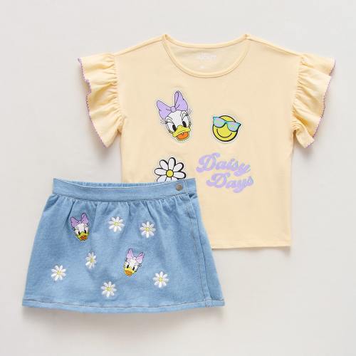 Disney Collection Little & Big Kid Girls Daisy Duck Skort Set, Color: Buttery - JCPenney