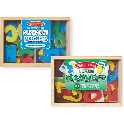 Melissa & Doug Deluxe Magnetic Letters and Numbers Set With 89 Wooden Magnets - Alphabet Letter Magnets, Number Magnets, Learning Toys For Preschoolers And Kids Ages 3+