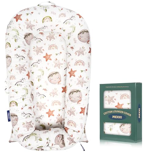 Infant Lounger Baby Nest Replacement Cover | Hypoallergenic | Premium | [Fits Dockatot Deluxe+] (Cover Only) (Stars and Moon)
