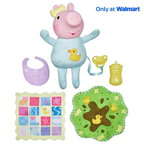 Peppa Pig Toys Oinks + Snuggles Evie Interactive Baby Doll with Accessories, Ages 3+