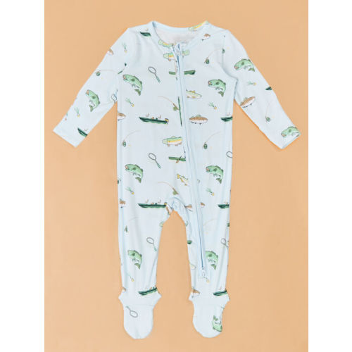 Gone Fishing Footie in Blue | AS Kids