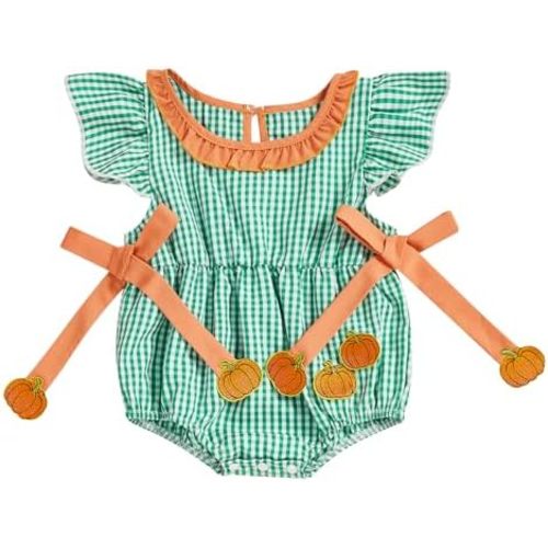 My First Christmas Baby Girl Outfit Infant Plaid Bubble Romper Shamrock Embroidery Irish Day Spring Clothes