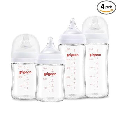 Pigeon Mixed Size Anti-Colic Glass Baby Bottle Starter Bundle