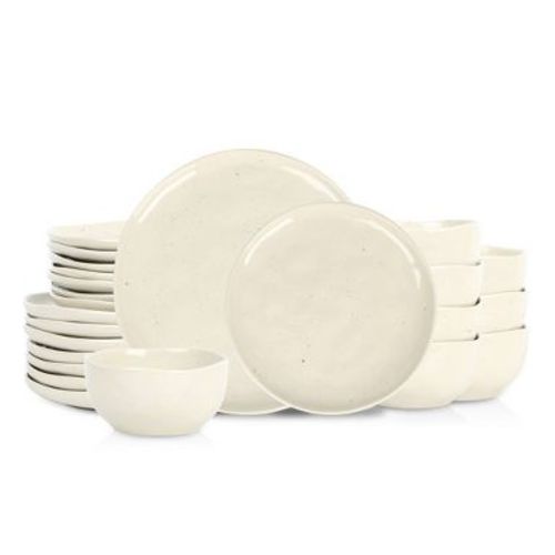 Stone Lain 24pc Mirella Stoneware Dinnerware Set Beige