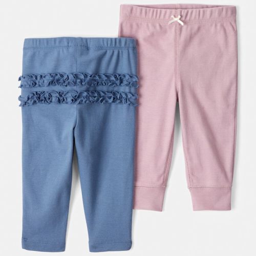 Pink/Blue Baby Girl 2-Pack 100% Cotton Pull-On Pants - Blue/Pink | Carter’s Oshkosh Canada