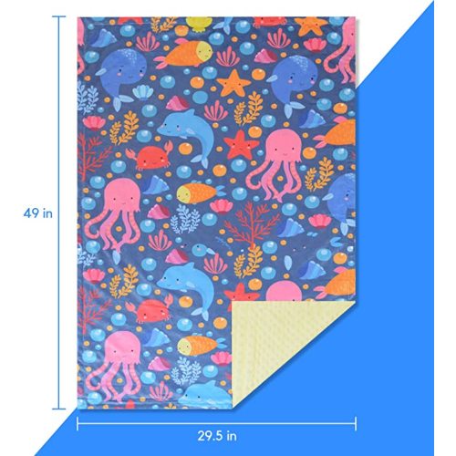 Baby Blanket Unisex |Soft Premium Blankets for Nursery, Crib, Stroller, car seat, and Travel | Toddler Blankets Birthday Gifts |Newborn Gifts| Happy Blue Ocean| 29.5X 47 in