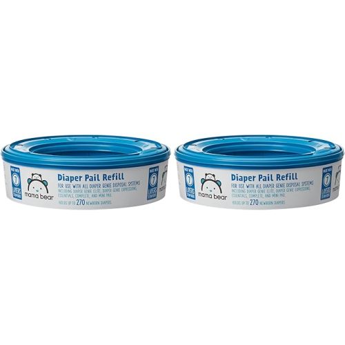 Mama Bear Diaper Pail Refills for Genie Pails, Unscented, 2160 Count (8 Packs of 270)