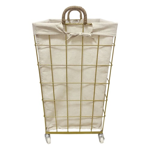 Tapered Metal Laundry Hamper with Liner