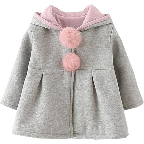 Baby Girl's Toddler Kids Fall Winter Coat Jacket Outwear Ear Hoodie Sweatshirt