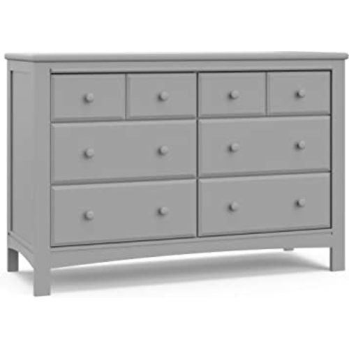 Graco Benton 6 Drawer Double Dresser (Pebble Gray) – Easy New Assembly Process, Universal Design, Durable Steel Hardware and Euro-Glide Drawers with Safety Stops, Coordinates with Any Nursery