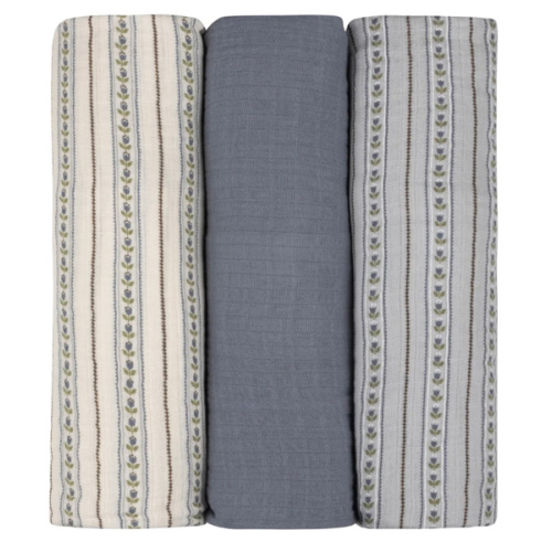 Baby Boy Muslin Swaddle Blanket 3-Pack | Jersey Cotton | Linear Tulip | Ely's & Co – Ely's & Co.