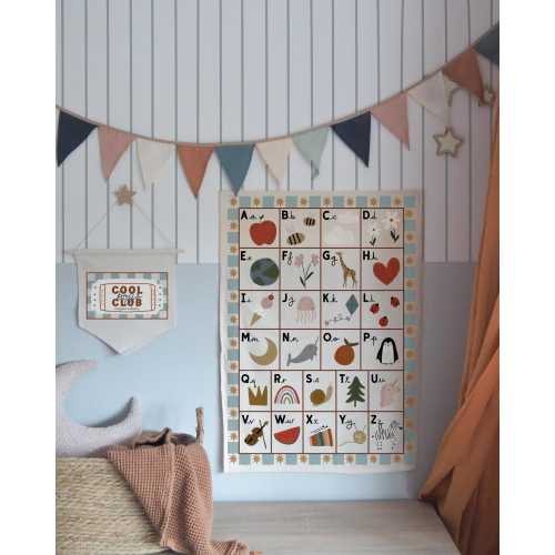 Alphabet wall banner with blue border 50x70cm