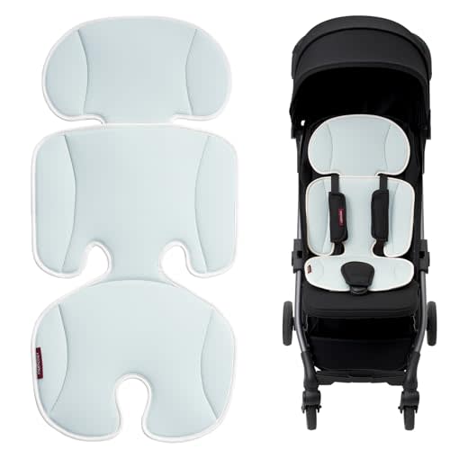Momcozy Stroller Cooling Pad | Universal Soft Cooler Pad, Breathable & Adjustable Seat Liner | Detachable 2-Piece Cooling Cushion | Fits Strollers, Crib, High Chair, Bassinet, Swing