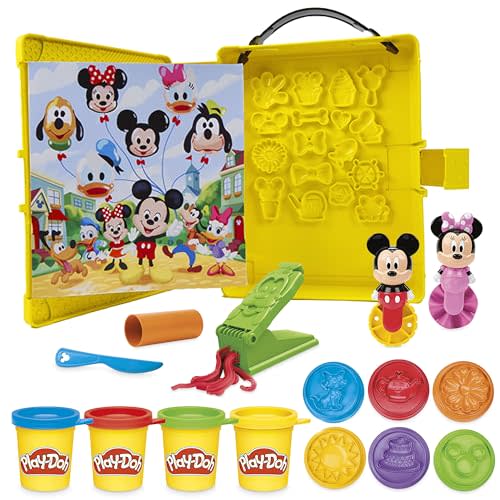 Play-Doh Disney Junior Mickey Mouse Clubhouse, Shape a Story Playset, Storage & Travel, Arts & Crafts Preschool Toys for Kids 2+