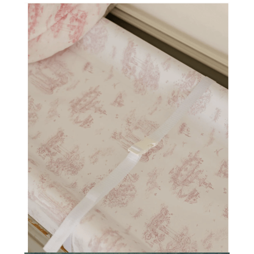 Spring Toile Pink Wipeable Contour Change Pad