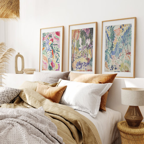 Henri Matisse Poster Art Set of 3, Museum Exhibition Prints Set, Matisse Painting Japanese Garden, Oliviers Collioure, Modern Wall Art Decor