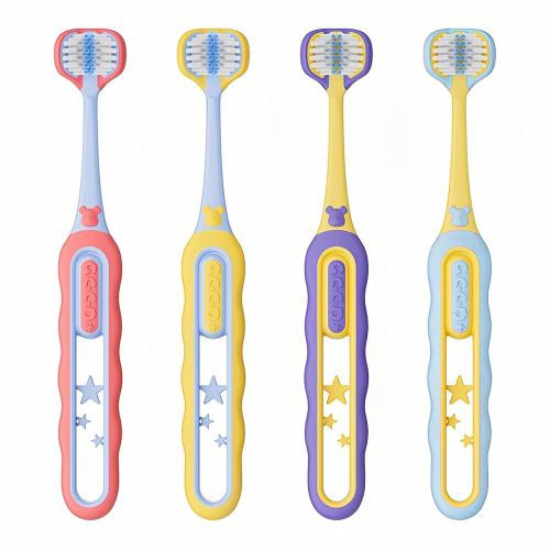 EASICUTI Soft Toddler Toothbrushes, Efficient 3 Sided Toothbrush, Baby Toothbrush 12 Months and up, Infant Toothbrush, Toddler Training Tooth brush for Ages 1-8 Years, Cleans All Sides-4 Pack (Patent)
