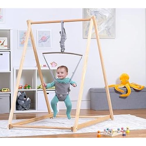 Avenlur Tulip Baby Bouncer - Foldable Baby Jumper with Stand - Self Standing Bouncer for Children 6 Months to 3 Years - Baby Bouncer Seat (Gray)