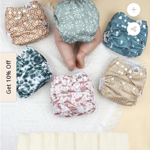 POCKET DIAPER 3.0 WITH INSERTS - 6 PACK(Calm Spring)