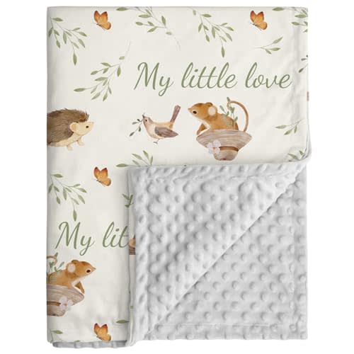 Baby Blankets for Newborn - Nursery Minky Blankets Super Soft for Boys Girls, Infant Toddler Blanket with Double Layer Dotted Backing for Baby Crib Stroller, 30 x 40 Inch, Animal World