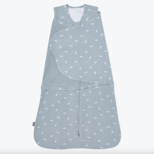 Blue Bird Print Cotton Swaddle Newborn | HALO
