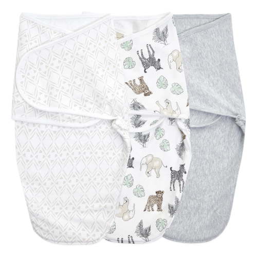 Aden + Anais™ Essentials Wrap Swaddles, 100% Cotton, Toile, Unisex, Infants, 4-6 Months, 3-Pack