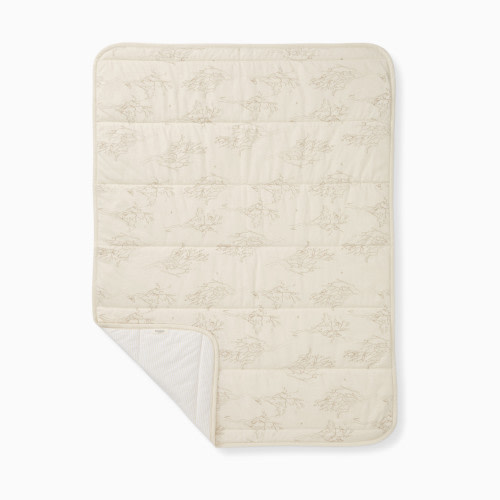 Reversible Organic Cotton Jersey Knit Blanket - Oat Branches