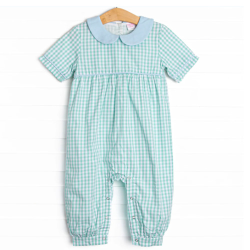 Garden Mint Gingham Romper, Green – Stitchy Fish