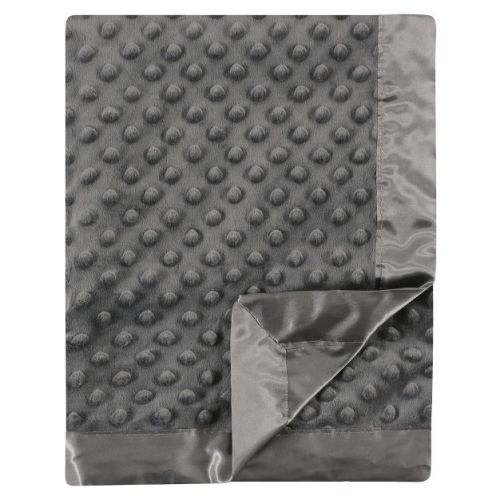 Hudson Baby Unisex Baby Plush Mink Blanket, Charcoal, One Size