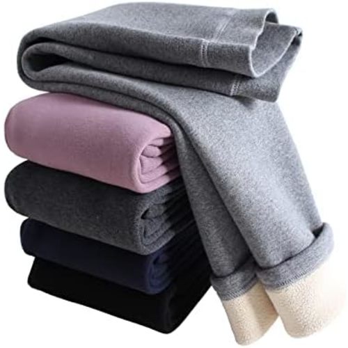 Looching Baby Toddler Girls Winter Fleece Lined Leggings Warm Full Length Pants Basic Cotton Thick Tights 1 Pack