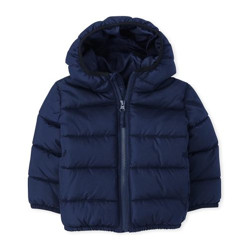 The Children's Place Baby and Toddler Boys' Medium Weight Wind-Resistant, Water-Resistant Puffer Jacket