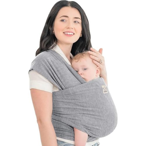 KeaBabies Baby Wrap Carrier, All in 1 Original Baby Carrier (Classic Gray)