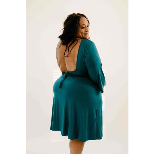Lila Labor & Postpartum Gown in Deep Teal