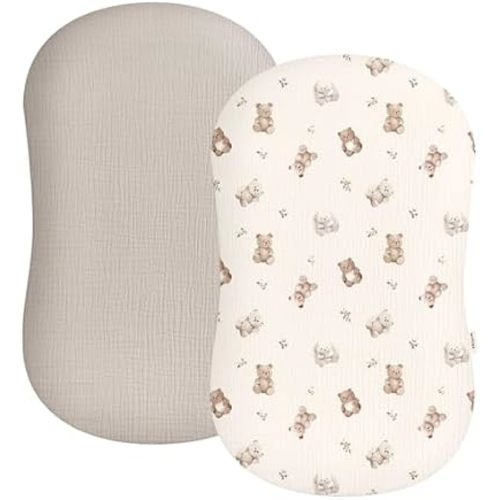 Baby Lounger Cover 2 Pack, Muslin Cotton Infant Lounger Cover, Covers Only