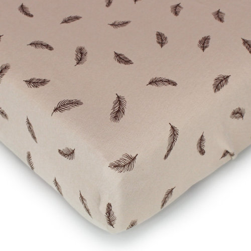 L'ovedbaby Organic Crib Sheet in Oatmeal Feather | Wayfair