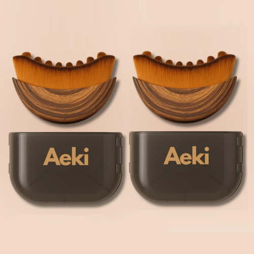 Aeki Lymphatic Contour Face Brush - Reduces Puffiness & Restores Definition, Aeki Lymphatic Face Brush, 100% Gentle & Soft on Skin | Naturally Sculpted Look,Aekii Facial Brush