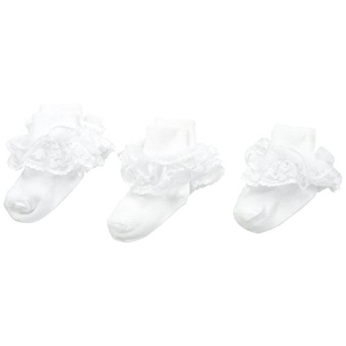 Jefferies Socks Big Girls' Dressy Lace Socks 3 Pair Pack
