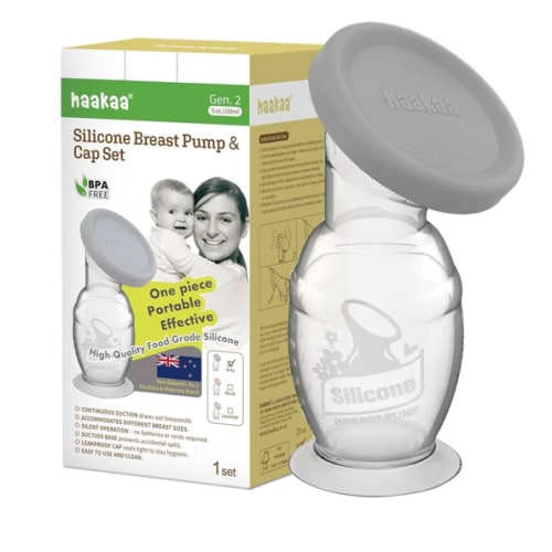 haakaa Silicone Breast Pump & Silicone Cap 5oz/150ml, Gen.2