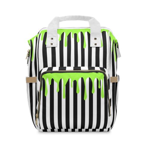Goth Striped Diaper Bag Green Slime Beetle Backpack Gift For Goth Baby Shower Gift Diaper Bag Halloween Backpack Whimsigoth Cottagecore