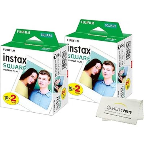 Fujifilm Instax Square Instant Film - 40 Exposures - for use with The Fujifilm instax Square Instant Camera + Quality Photo Microfiber Cloth…