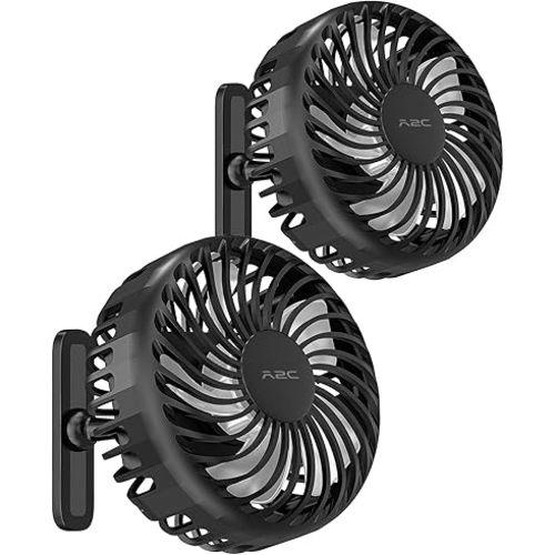 A2C Golf Cart Fan Rechargeable Magnetic Base Battery Operated Portable Fan 3 Speeds 4000 RPM Strong Airflow Compatible with Yamaha, EZGO, Club Car - 360° Rotatable Golf Cart & Cruise Ship Accessories